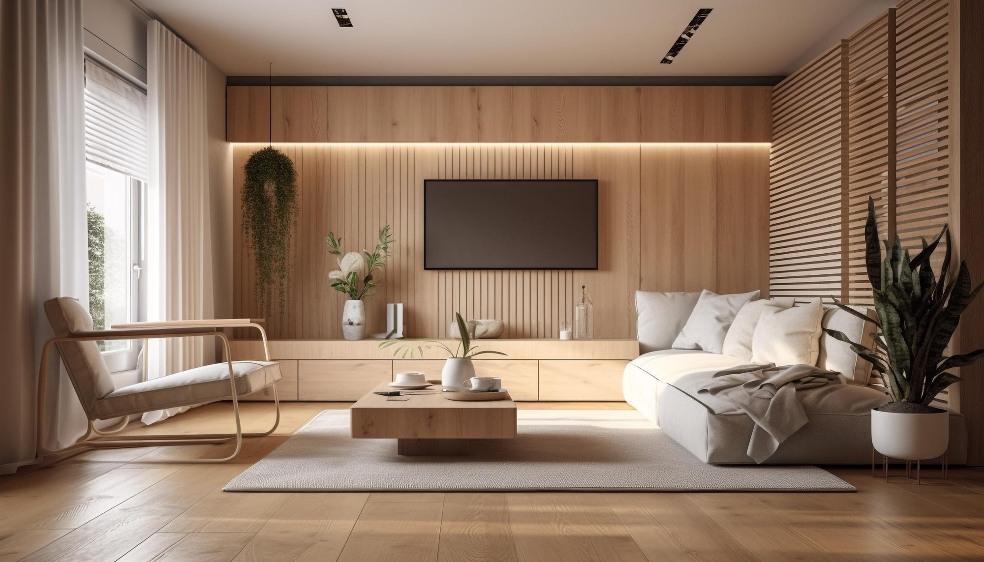 Arredo soggiorno e living in legno su misura